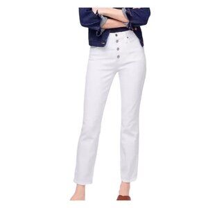 J. Crew 10" Vintage Straight Jean Women's Size 34  White Denim NWT L4729